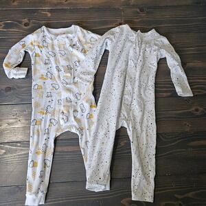 Magnetic Me Baby 12-18M Sleeper Lot Organic Cotton Bears Stars White